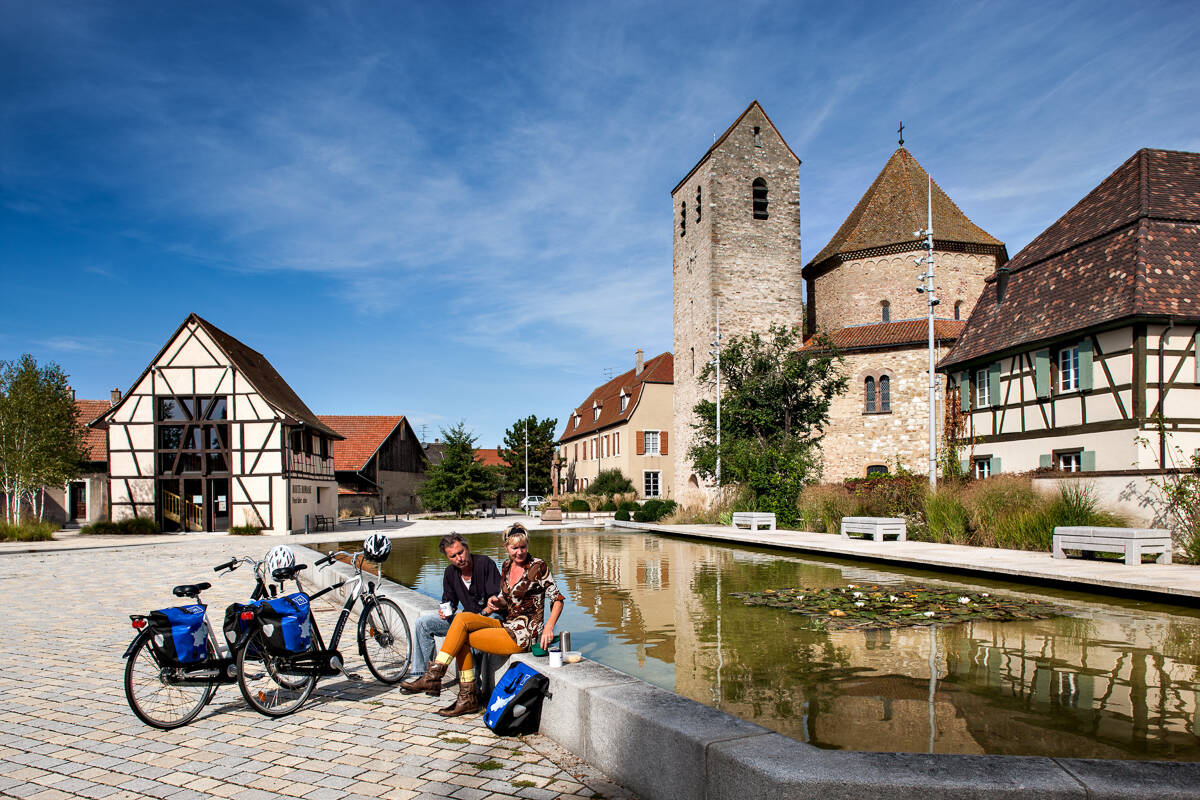 EuroVelo 15 in Alsace Kembs Neuf Brisach