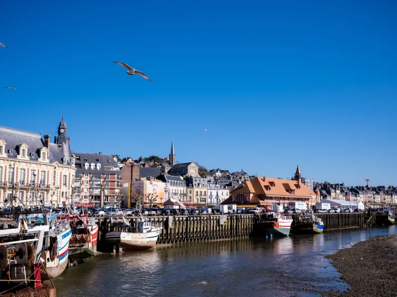 Le port de Trouville-sur-Mer à marée basse