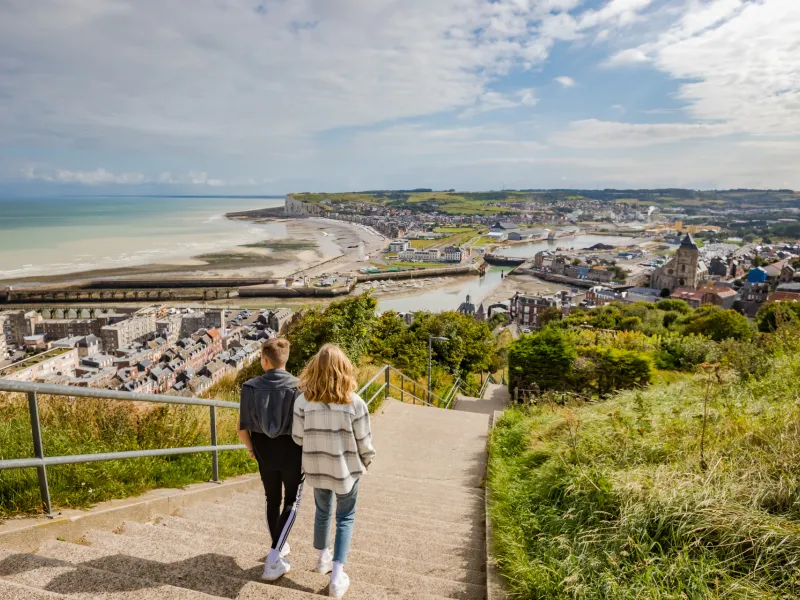 Vue sur le Tréport et sa plage