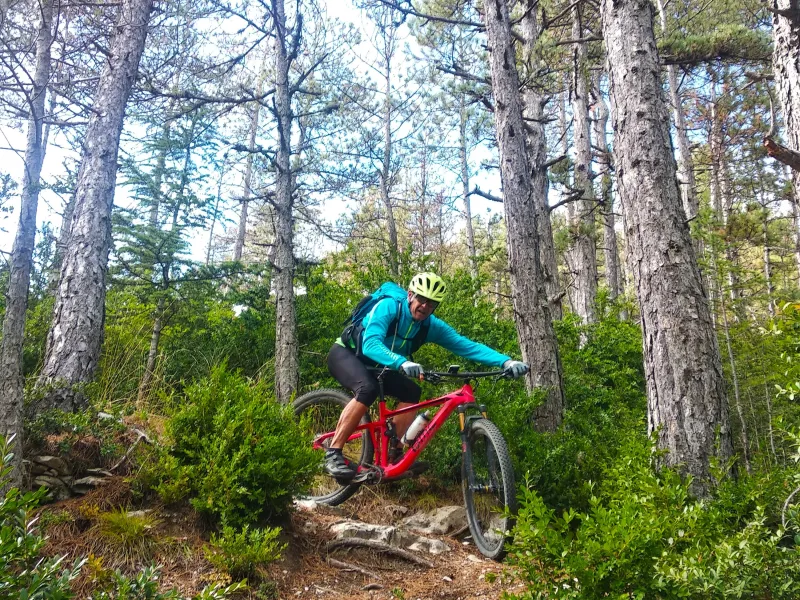 Descente VTT sur sentier technique