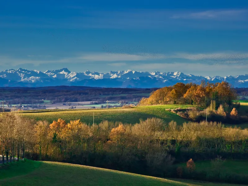 Vue sur les sommets pyrénéens