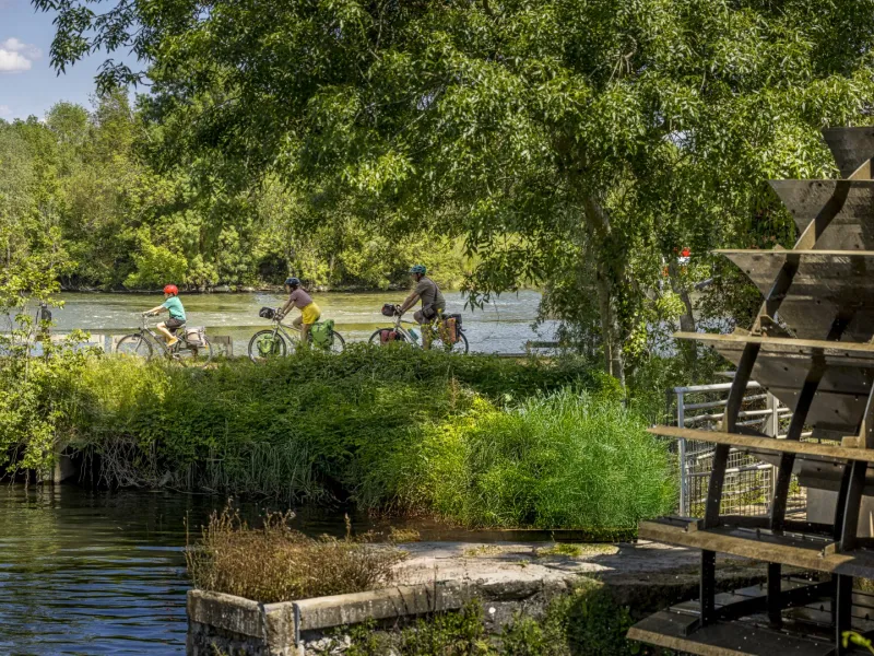 Cyclistes sur la vallée du loir