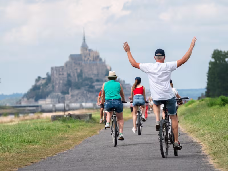 À vélo au Mont Saint-Michel