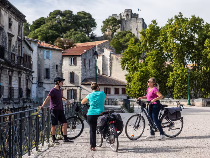 Centre-ville de Beaucaire à vélo