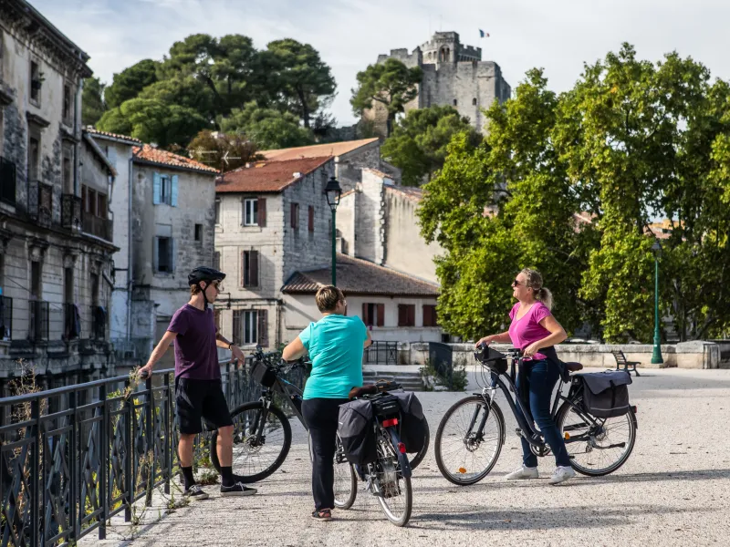 Centre-ville de Beaucaire à vélo