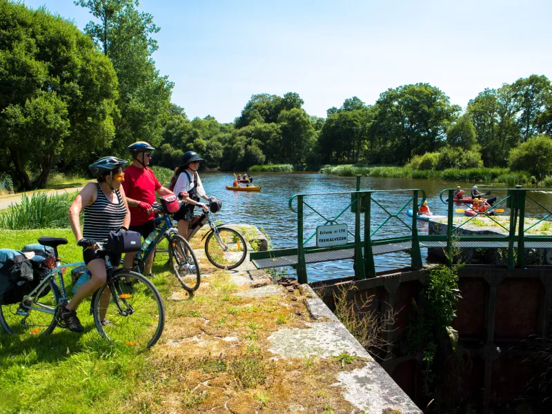 Lock on the Canal from Nantes to Brest by bike