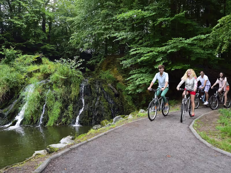 Départ à vélo de la cascade de Blangy