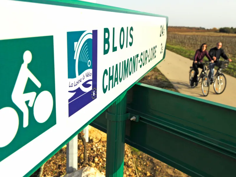 Panneau de La Loire à vélo - Direction Blois