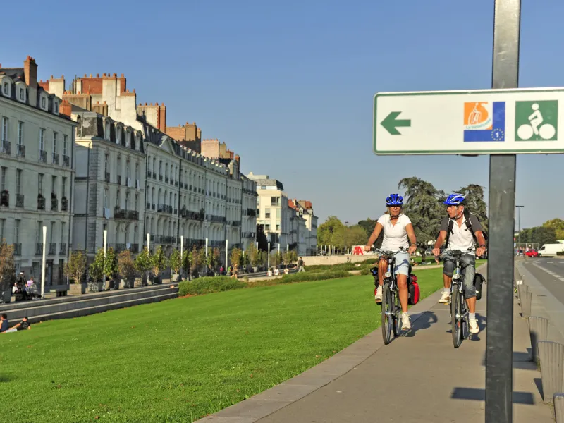 Panneau de la Vélodyssée à Nantes