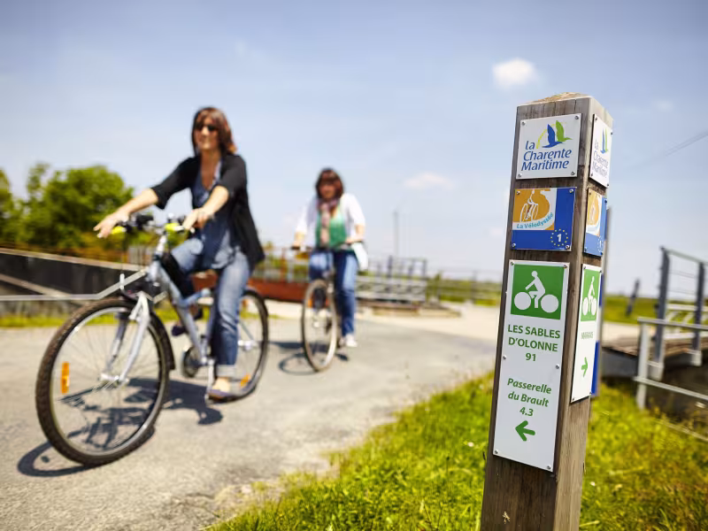 Panneau Vélodyssée à La Rochelle