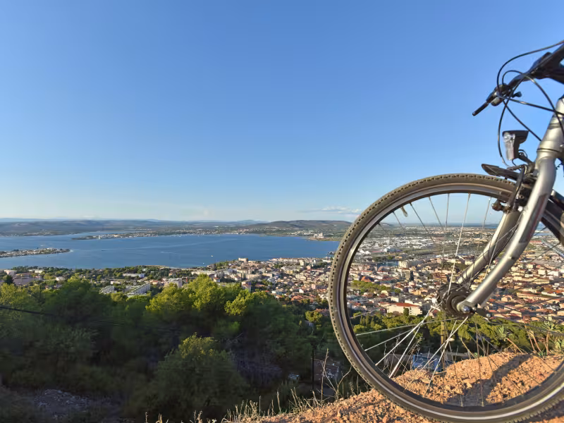 Panorama on the city of Sète and the pond of Thau