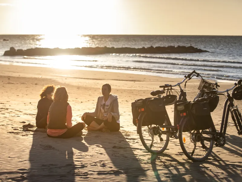 Pause sur la plage de Palavas - Méditerranée à vélo