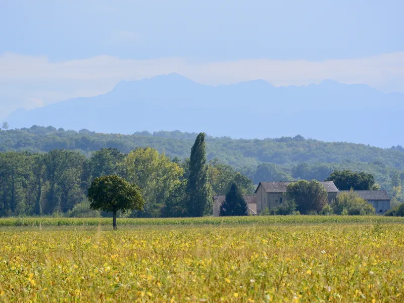 Paysage du Gers, vallée de la Baïse à vélo