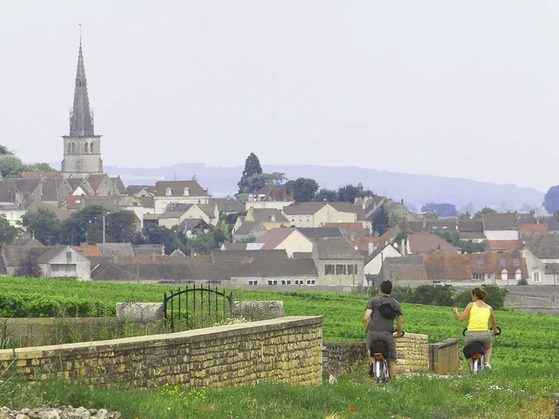Arrivée à Santenay à vélo
