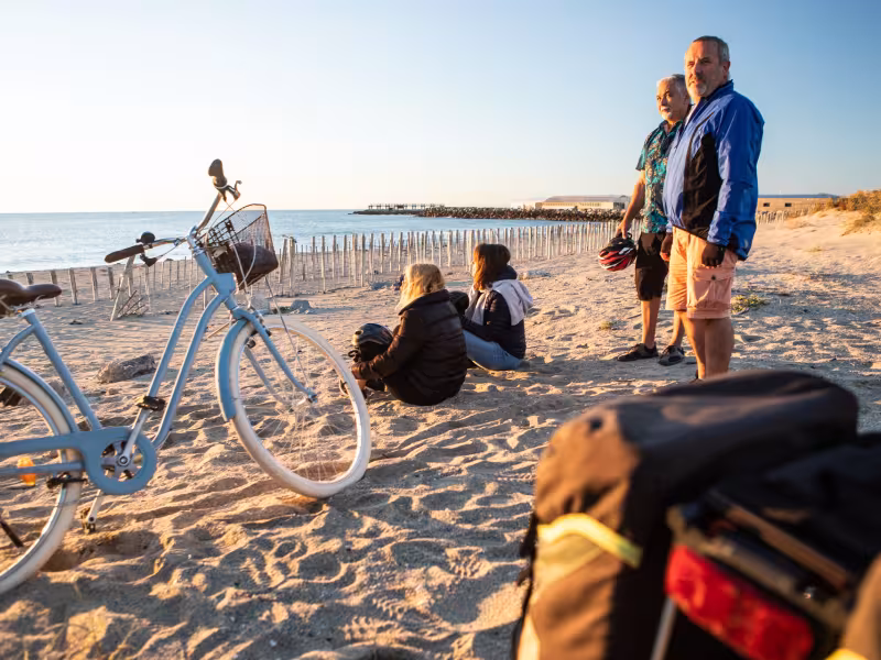 Plage de Leucate sur La Méditerranée à vélo