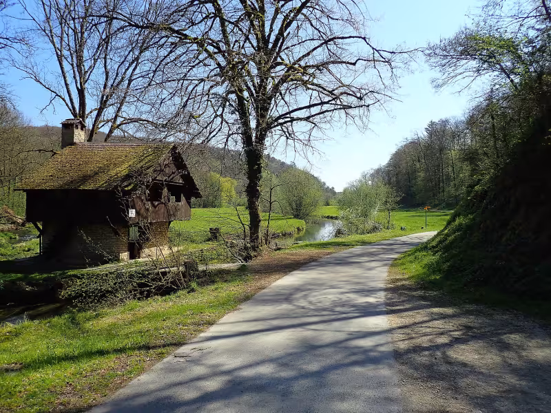Paysage champêtre sur la francovélosuisse