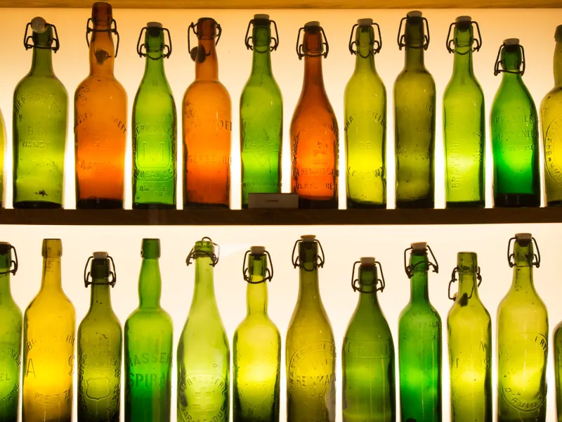 Bouteilles du musée de la Bière de Stenay
