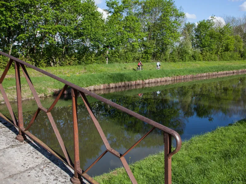 EuroVelo 6 / La Loire à Vélo - Vélos sur les berges du canal latéral à la Loire - Cuffy