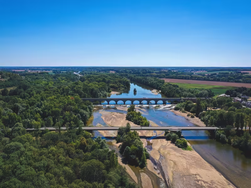 Le pont canal du Guétin vu du ciel
