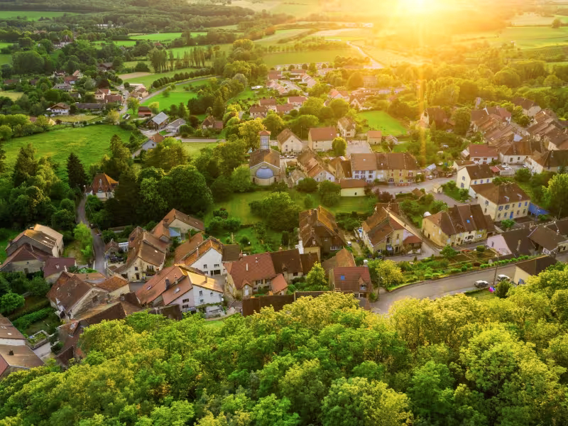 Village de Passenans, vue en drone