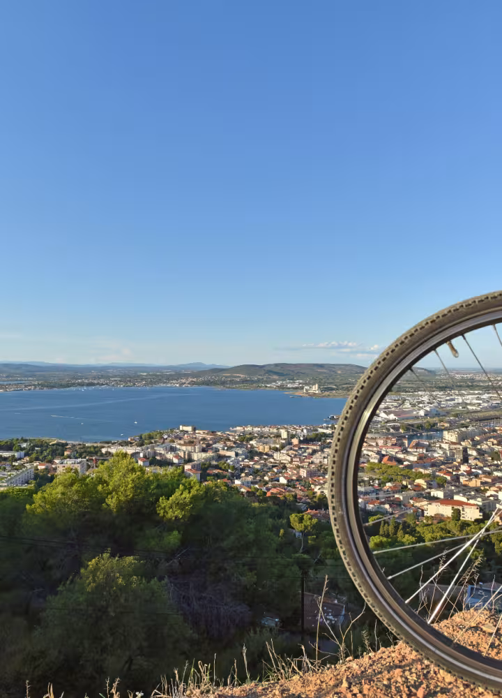 Panorama on the city of Sète and the pond of Thau