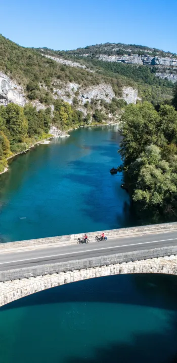 Crossing the Rhône on ViaRhôna at La Balme