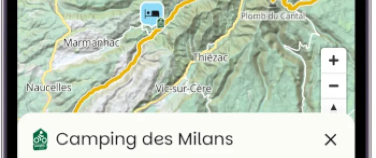 Application France Vélo Tourisme - chercher hébergements
