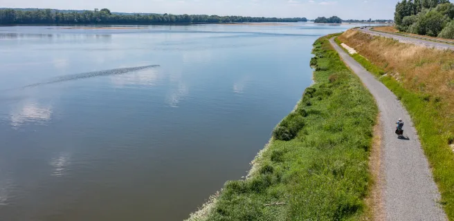 Cycliste sur les bords de Loire