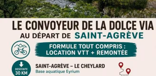 Intersport : Location VTT + remontée en minibus - Le convoyeur de La Dolce Via