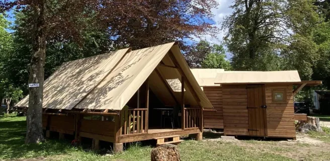 Lodges bois isolées du camping l'Arc en Ciel