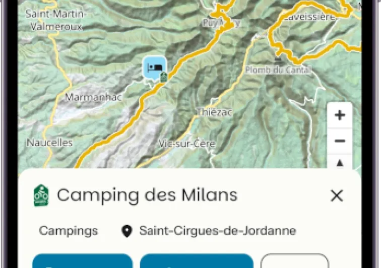 Application France Vélo Tourisme - chercher hébergements