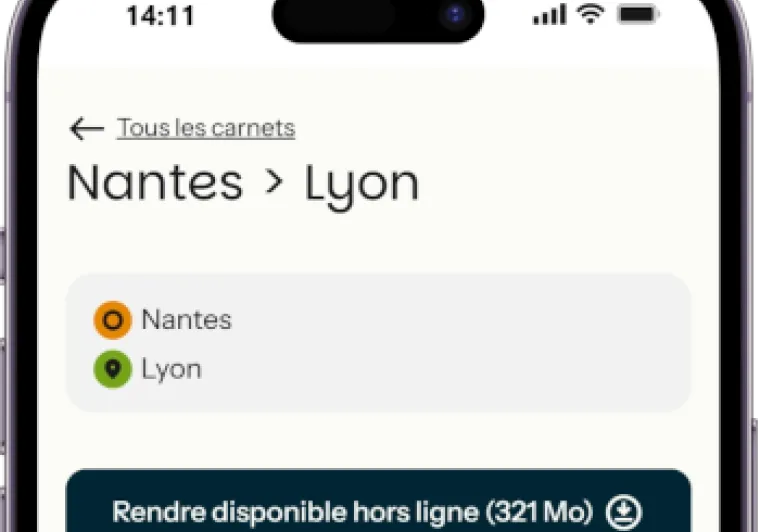 Application France Vélo Tourisme - Mode Hors ligne