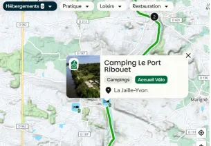 How do I find a Accueil Vélo service on the website?