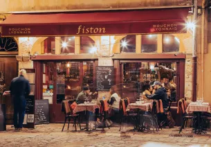 Intérieur d'un bouchon Lyonnais
